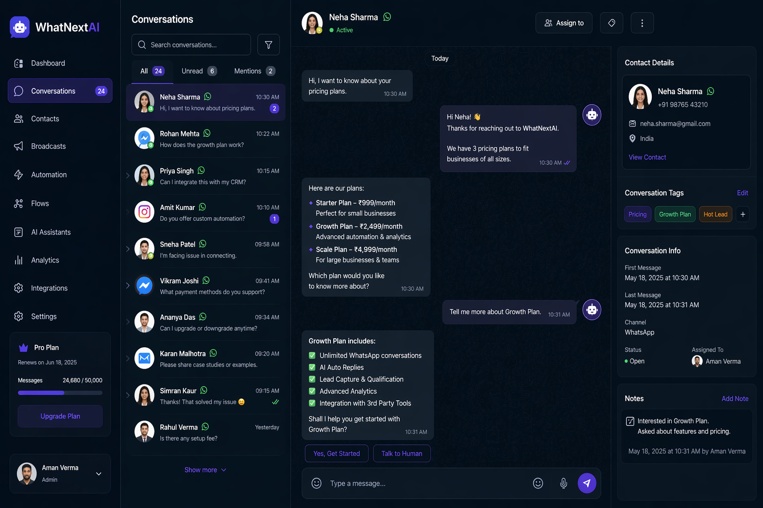 Conversation flow